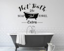 Hot Bath 25 Cents Soap And Towels Extra Bathroom Signs Wall Decal
